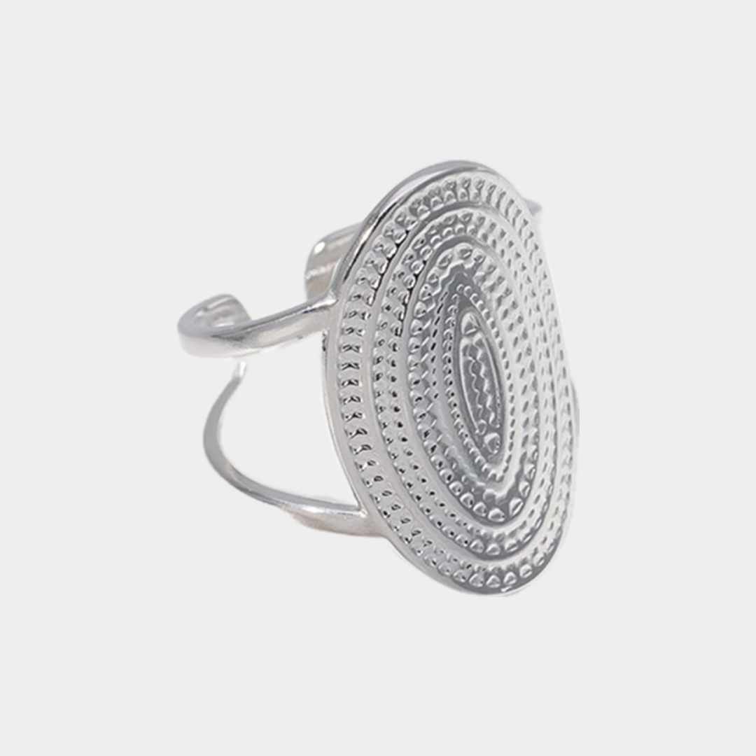 Anillo Eclipse oval plateado