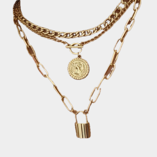 Collar moneda y candado