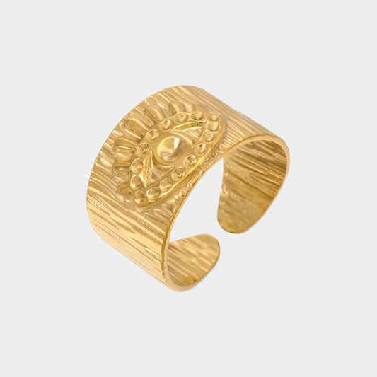 Anillo ojo griego dorado