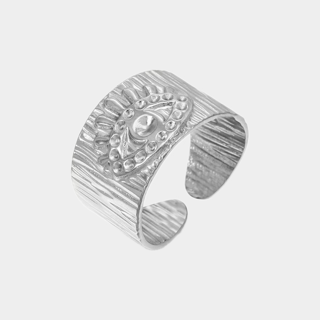 Anillo ojo Griego plateado