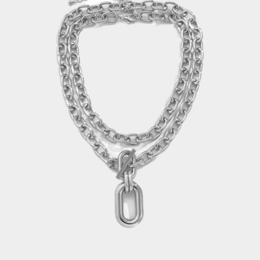 Collar Eslabón plateado